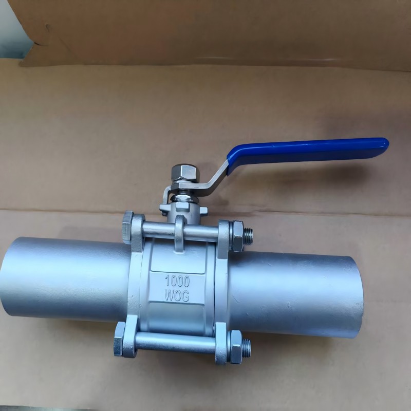 Three-piece lengthened butt welded ball valve,welded ball valve, ball valve