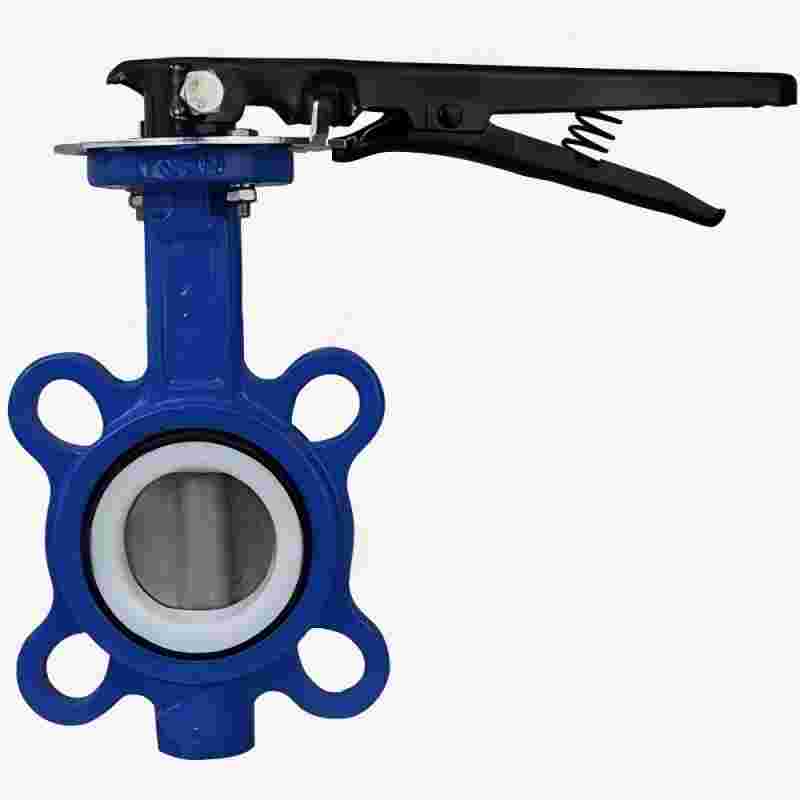 D71F handle lined with PTFE butterfly valve, handle lined with PTFE butterfly valve, butterfly valve