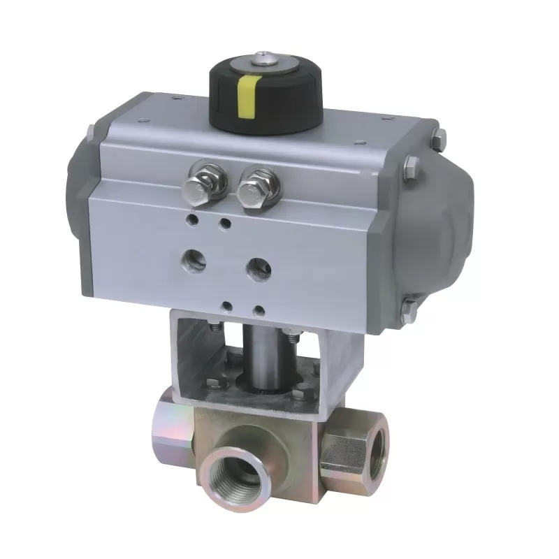 Internal thread pneumatic three-way high-pressure ball valve Q614N,, high-pressure ball valve Q614N,