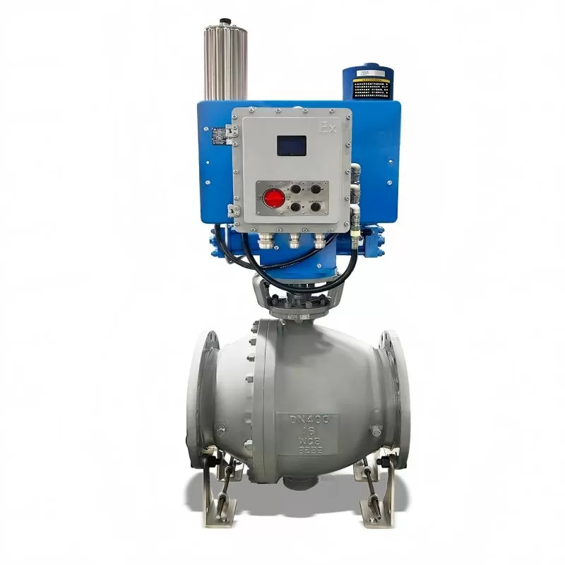 Electro-hydraulic linkage cast steel soft-sealed fixed ball valve, ball valve,