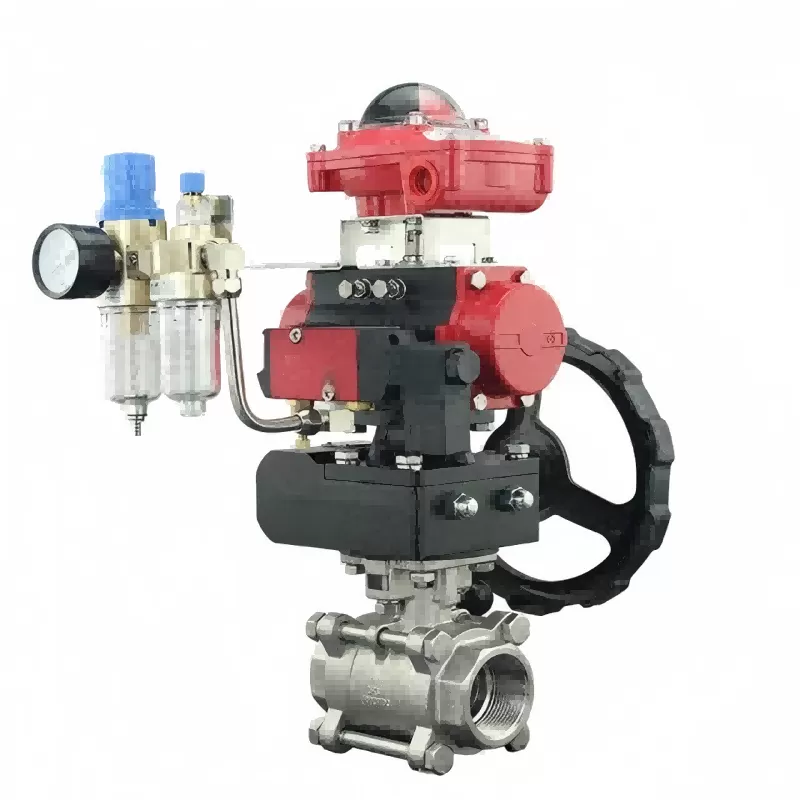 Pneumatic three-piece threaded ball valve, three-piece threaded ball valve,Pneumatic ball valve