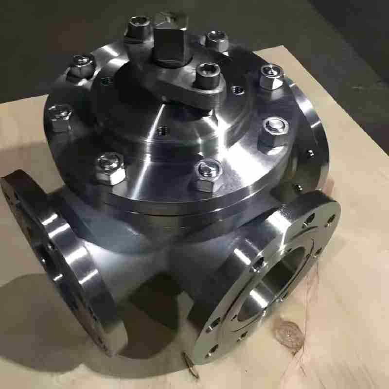 904L stainless steel flanged three-way ball valve,flanged three-way ball valve,