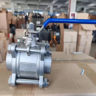Three-piece welded ball valve, welded ball valve, ball valve