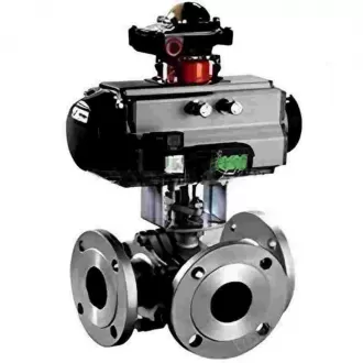 Q644 (5) Pneumatic three-way ball valve,Q644 pneumatic three-way ball valve,Pneumatic Three-way Ball Valve